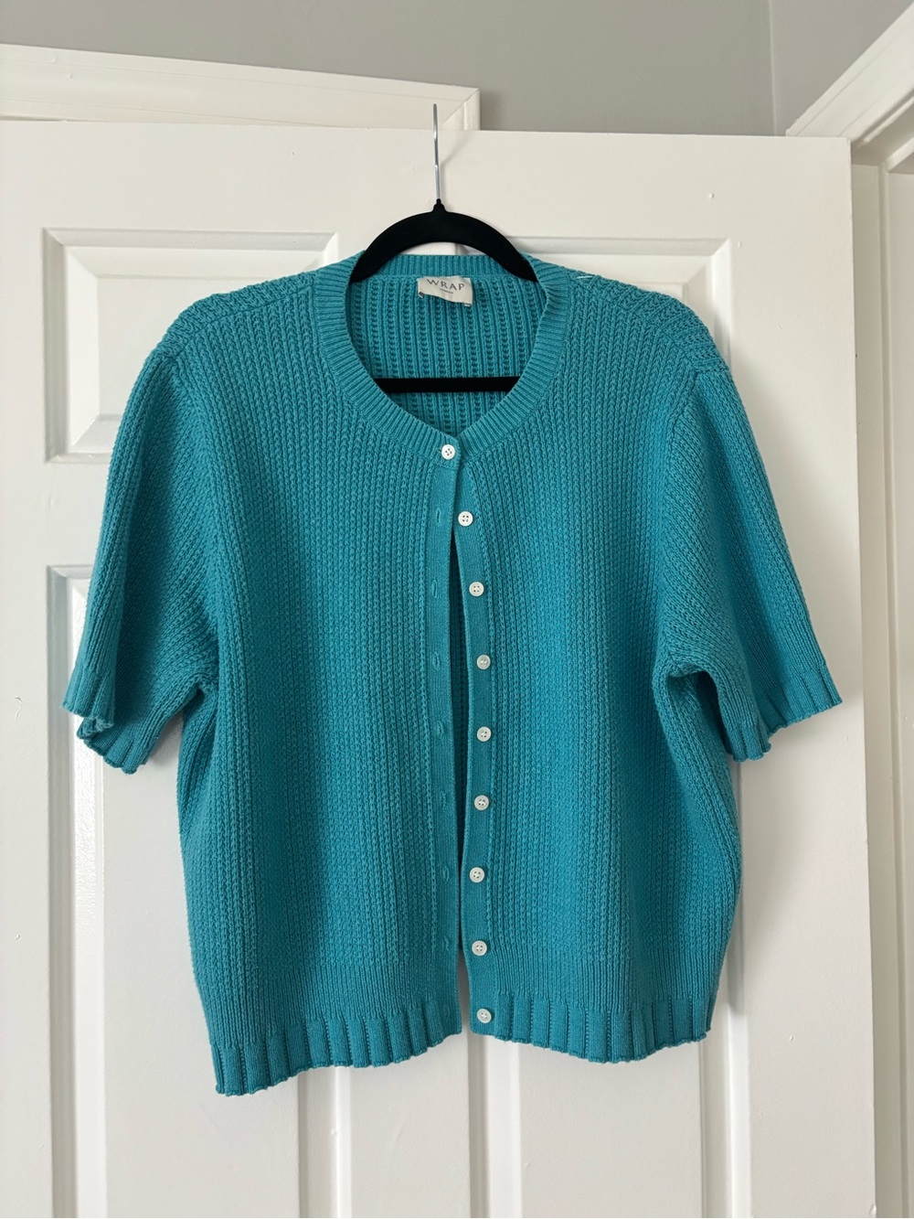 Wrap London 100% Organic Cotton Turquoise Cardigan - Size 16 - Like New - Picture 4 of 10